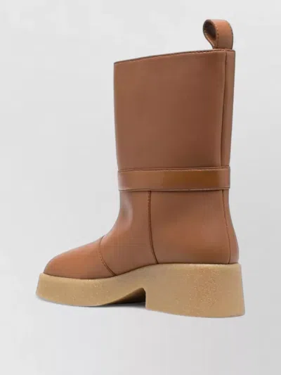 Stella Mccartney Platform Polyurethane Ankle Boot In Brown
