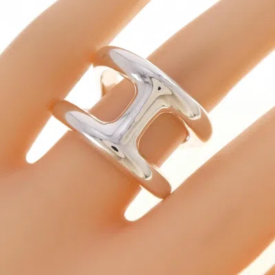 Pre-owned Hermes Silver 925 Band Ring ()