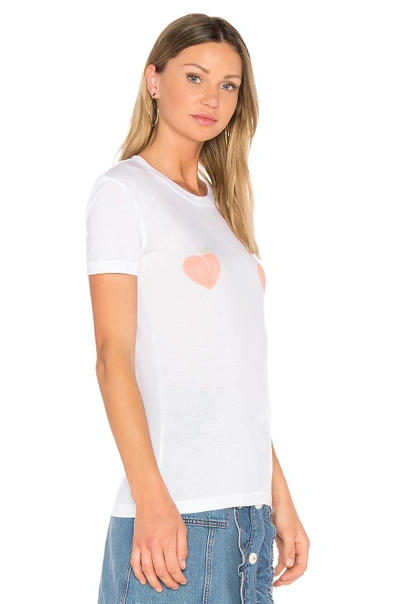 Shop Ganni Linfield Peach T-shirt In White.  In Bright White