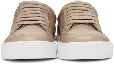 Shop Burberry Taupe Salmond Sneakers