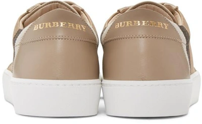 Shop Burberry Taupe Salmond Trainers