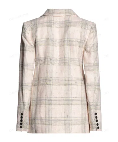 Isabel Marant Lenora Check-print Double-breasted Jacket In Neutral