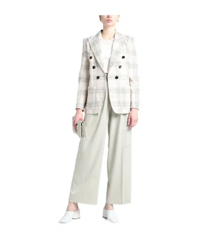 Isabel Marant Lenora Check-print Double-breasted Jacket In Neutral
