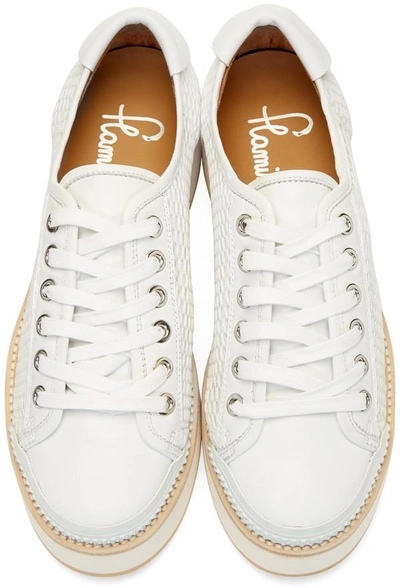 Shop Flamingos White Mesh Tatum Sneakers