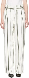 3.1 PHILLIP LIM / フィリップ リム Off-White Striped Paper Bag Trousers