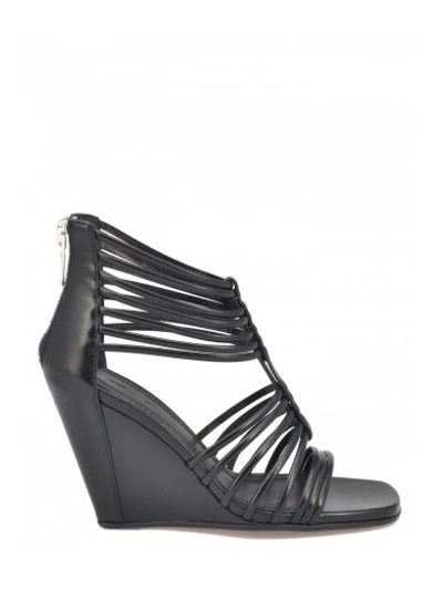 Shop Rick Owens Sandals With Wedge In Black