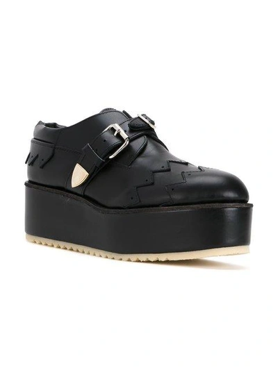 Shop Julien David Buckled Loafers In Black