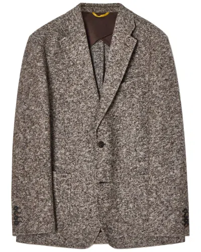 Robert Talbott Wright Wool-blend Knit Blazer In Neutral