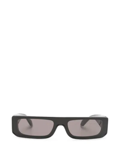 Alaïa Lettering Logo Rectangular Sunglasses In Black
