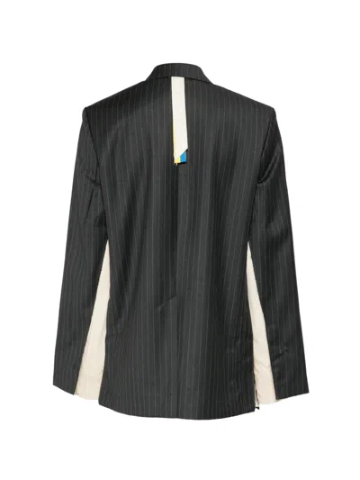 Litkovska Pinstripe-pattern Single-breasted Jacket In Black