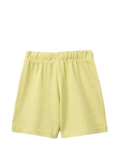 Benetton Drawstring Elasticated Shorts In Yellow