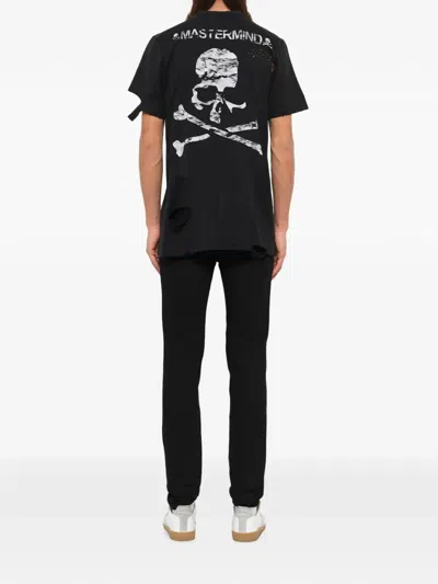 Mastermind Japan Distressed Logo-print T-shirt In Black