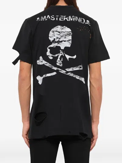 Mastermind Japan Distressed Logo-print T-shirt In Black