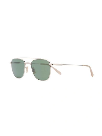 Shop Garrett Leight Riviera Sunglasses In Metallic