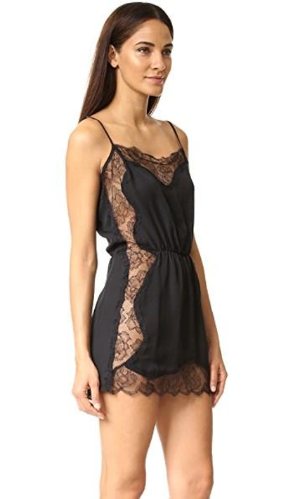 Shop Fleur Du Mal Leavers Lace Slip In Black