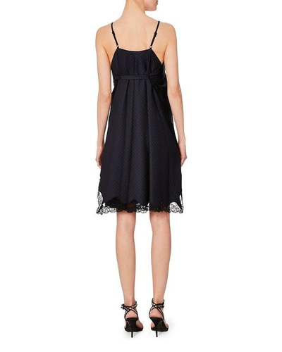 Shop Alexander Wang Navy Rose Trim Apron Dress