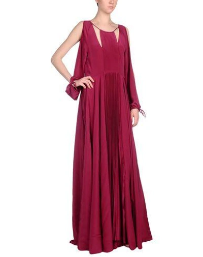 Shop Francesca Piccini Long Dress In Maroon
