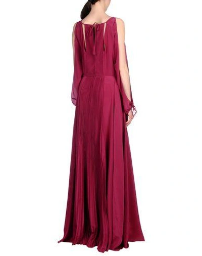 Shop Francesca Piccini Long Dress In Maroon