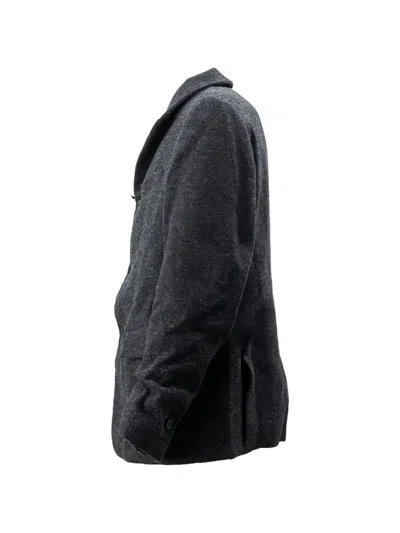 Bergfabel Herringbone-pattern Single-breasted Jacket In Gray