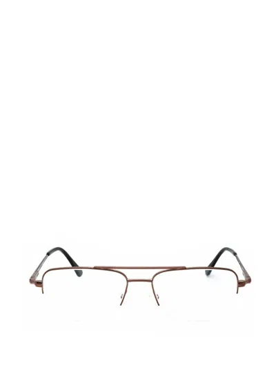 Elasta Rectangle-frame Glasses In Brown