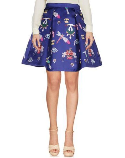 Shop Mary Katrantzou Knee Length Skirt In Dark Blue