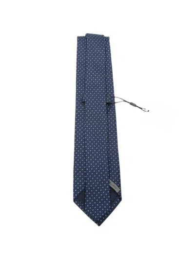 Corneliani Geometric-pattern Silk Tie In Blue