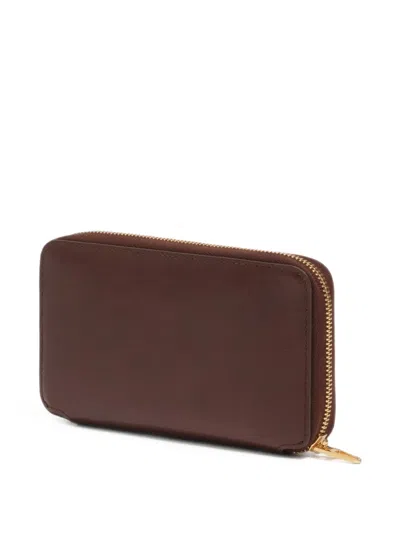 Bimba Y Lola Medium Dark Tan Leather Wallet In Pattern
