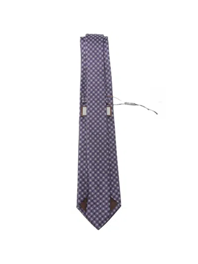 Canali Geometric-pattern Silk Tie In Blue