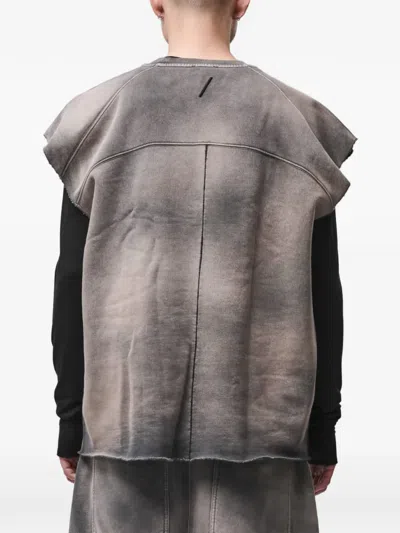 Thom Krom Stone-washed Raw-edge Vest In Black