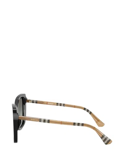 Burberry Eyewear Square-frame Check-pattern Sunglasses In Black