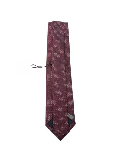 Corneliani Micro-pattern Silk Tie In Red