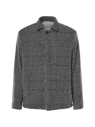 Eleventy Checked Button-up Jacket In Gray