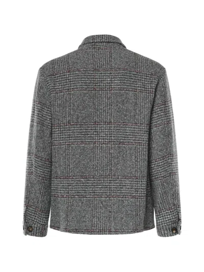 Eleventy Checked Button-up Jacket In Gray