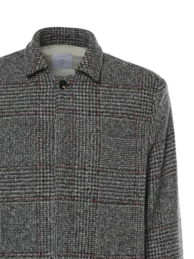 Eleventy Checked Button-up Jacket In Gray