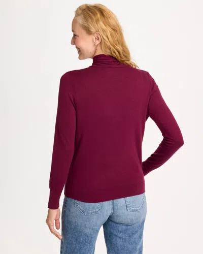 Chico's Tie-neck Pullover Sweater In Pomegranate In Pomegranate