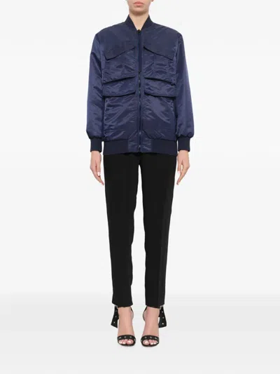 Kenzo Multi-pocket Bomber Jacket In Blue