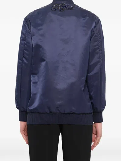 Kenzo Multi-pocket Bomber Jacket In Blue