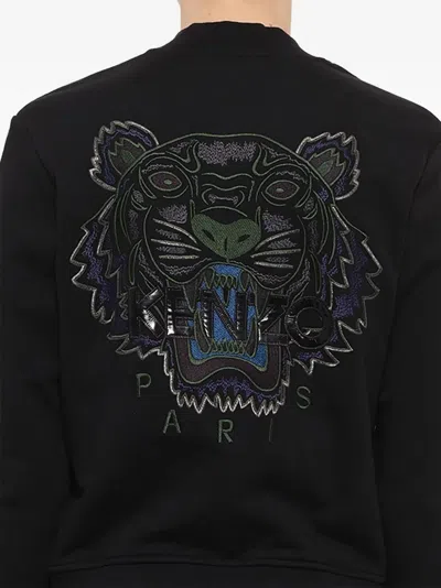 Kenzo Tiger-embroidered Bomber Jacket In Gray