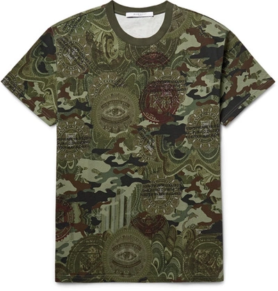 Shop Givenchy Printed Cotton-jersey T-shirt