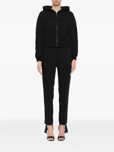 Kenzo Logo-embroidered Zip-up Hoodie In Black