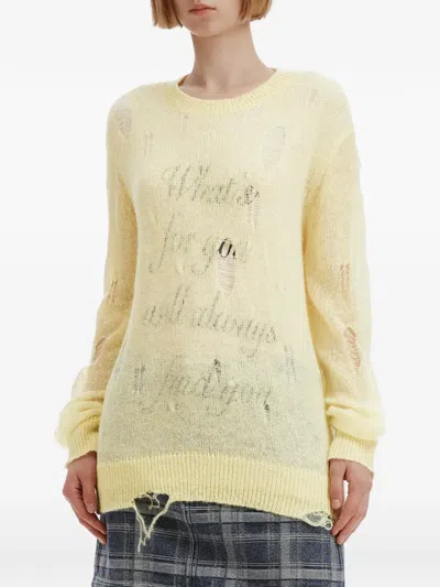 B+ab Distressed Sweater In Multi