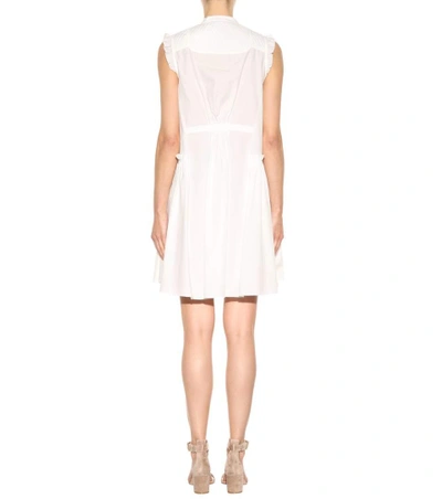 Shop Moncler Sleeveless Cotton Dress In White