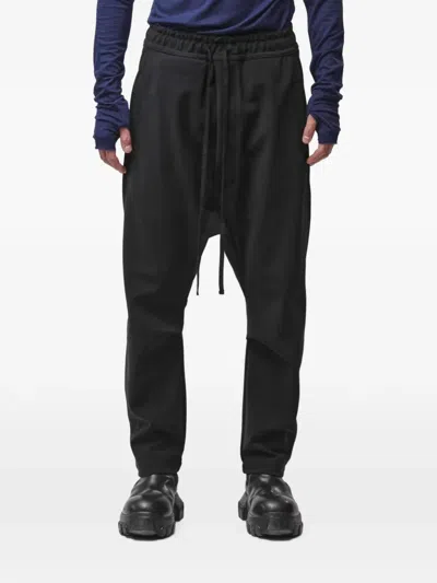 Thom Krom Drawstring Dropped-crotch Trousers In Black
