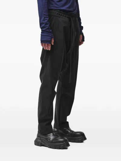Thom Krom Drawstring Dropped-crotch Trousers In Black