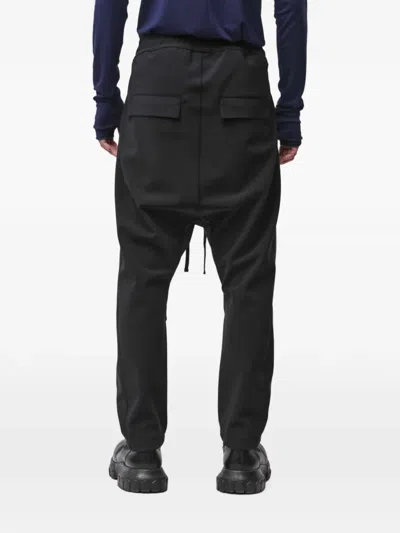 Thom Krom Drawstring Dropped-crotch Trousers In Black