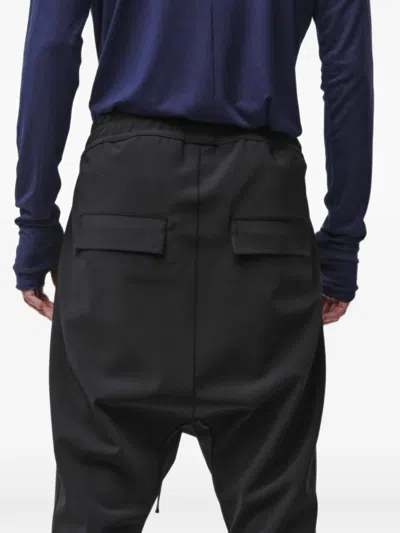 Thom Krom Drawstring Dropped-crotch Trousers In Black