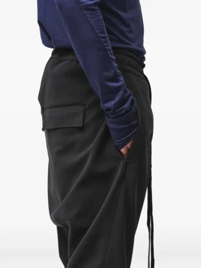 Thom Krom Drawstring Dropped-crotch Trousers In Black