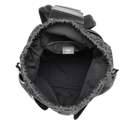 Pre-owned Fendi Black Jacquard Leather Backpack ()