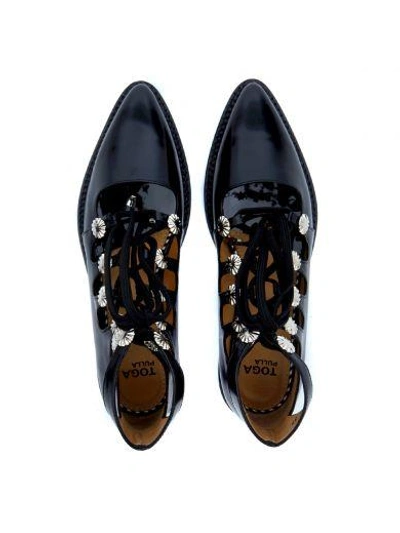 Shop Toga Pulla Black Shiny Leather Shoes In Nero