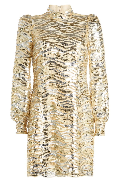Marc Jacobs Sequined Mock-neck Mini Dress, Gold